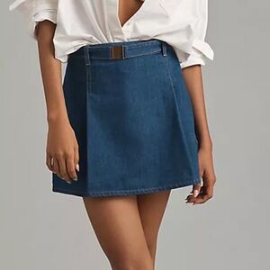 Anthropologie x Mare Mare Belted Denim Mini Skirt